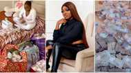 Believe at your own risk: Reactions as Papaya shows off huge bundles of over N5m sprayed at her birthday party