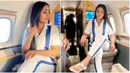 Iyabo Ojo, Maria Chike, others gush over Regina Daniels as she lounges in billionaire hubby’s private jet