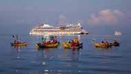 Environmental protesters block French cruise liner port