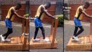 “We have everything in Africa”: Young man innovates beautiful wooden fitness machine