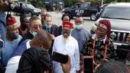 Photos as former governor arrives for Nnamdi Kanu's trial