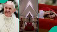 Pope Francis' body placed inside red-coloured coffin after he was confirmed dead in Casa Santa Marta