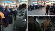 Breaking: See the huge number of Nigerians at a London airport currently waiting to run back home (photos)