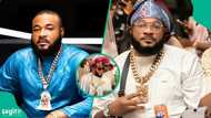 Sam Larry makes first public appearance at Lagos wedding after fatal car crash that claimed aide's life
