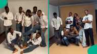 Lady gets all her male friends in university for photoshoot before graduating from school