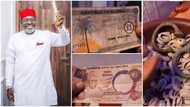 Kanayo O Kanayo shows off old Nigerian & Biafran currencies, video stirs reactions: "Na old money be update?"