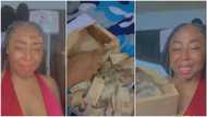 Na your brother run am: Reactions as lady 'cries' after discovering about N30k was stolen from her piggy bank