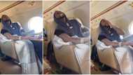 "A whole elemi 9+ dey fear": Hilarious reactions as Davido trembles, prays hard during turbulence on air