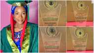 Nigerian lady 'breaks record' in Nigerian university, gathers 9 awards at graduation ceremony