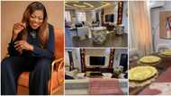 Rare inside view of Funke Akindele's newly renovated Lagos home, exquisitely furnished living room on display