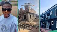 Nigerian man builds magnificent storey building from scratch, video shows transformation of house