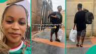 Emotional video goes viral as Nigerian woman bids farewell to security guard: "You're free to come back"