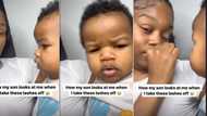 "Na my mama be this?" Little boy confused as mum removes artificial lashes, video goes viral