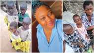 "Our mother ran away, dad travelled": Nigerian lady sees 5 children living alone inside uncompleted building