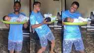 "Don't leave your baby with your husband": Man puts kid in tray, dances around house with her