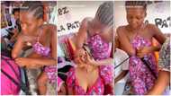 Lady with 1 hand plaits Ghana weaving, uses body as support, video of cute hairstyle creates buzz