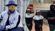 Reactions trail Harrysong's new music video as he shows off ladies dressed as Catholic nuns