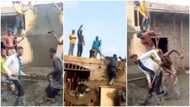Dignity in labour: Bricklayers at work show their happiness, dance as they shovel sand in video