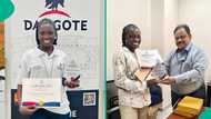 First-class engineering graduate working at Dangote Refinery gets award from company, shares story