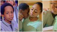 Billionaire wife Regina Daniels surprises handsome step son with MacBook Air on his birthday, video melts hearts