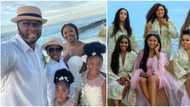 "Just get money for life": Video of Mary Njoku, hubby getting married by the beachside in the Maldives emerges