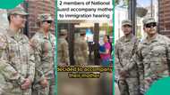 Two American soldiers acompany their mother to her immigration appointment after ICE summoned her