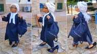 "She wan judge Davido and Anita": Little girl in lawyer's attire and oversized heels causes stir, video trends