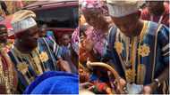 Portable bags chieftaincy title in Ogun, videos from his coronation spark reactions as he smokes in regalia