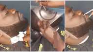 New trend: Another barber uses math ruler sets to carve client's hair