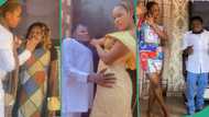 "You are not a dwarf": Video shows tall Nigerian lady praying and hailing her diminutive husband