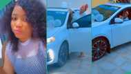 Nigeria man buys expensive Toyota car for his wife as push gift after she welcomed baby boy