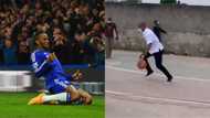 African football legend who won 4 EPL titles at Chelsea shows students amazing basketball skills