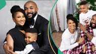 “So cute and adorable”: Adesua Etomi and Banky W's son makes rare appearance in Christmas photos