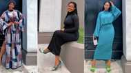 "I need a decent girl like you": Gorgeous tall lady crosses her legs like queen, men call her classy, photos trend