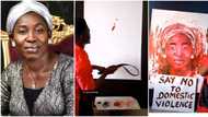 Osinachi: Artist beats canvas aggressively to paint late singer's face, preaches against violence in sad video
