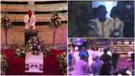 Lady "prophesies" powerfully during TB Joshua's burial in viral video, officials take her out of the church