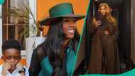 Tiwa Savage shares son's weird sleeping position, photo elicits reaction: "Avenger in lalaland"