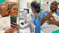 Chizzy Alichi shares childbirth ordeal, name, pics of newborn: "I cried, chapel became new home"