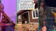 Nigerian lady builds house for parents, uses aluminum roof, mum kneels rejoices, sheds tears of joy