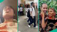 Nigerian lady meets viral interracial couple known as F2 at airport, shares experience in video