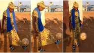 "Where can I find her?" Lady in native wrapper plays football beautifully, video of her skills goes viral