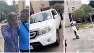 Priceless moment Nigerian dad burst into tears as son surprises him with car gift melts hearts