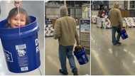 What did she do wrong? Video of kid carried inside bucket like handbag stuns many, baby raises head and smiles