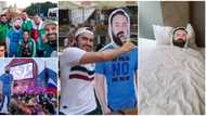Friends attend event with cardboard cutout of man whose wife didn't allow him tag along, take photos with it