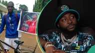 "I am not going back": Fan riding bicycle to Lagos to meet Davido set to give OBO special package