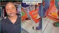 "See wetin person buy for ShopRite": Nigerian lady astounded after looking into customer's basket