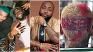 “OHB! shey no be cultist them b?” Man asks after spotting similar tattoos on Davido and Chris Brown