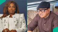 Funke Akindele reacts as Jide Kosoko confesses why he gets scared when she calls him