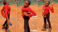 "Don't judge me": Lady with small stature steps out to see her man, video causes buzz online