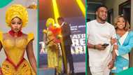 Veekee James' hubby surprises her with flowers, kisses on stage while on duty, video triggers many